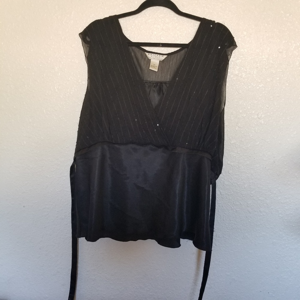 John Richard Paul Black Satin Blouse